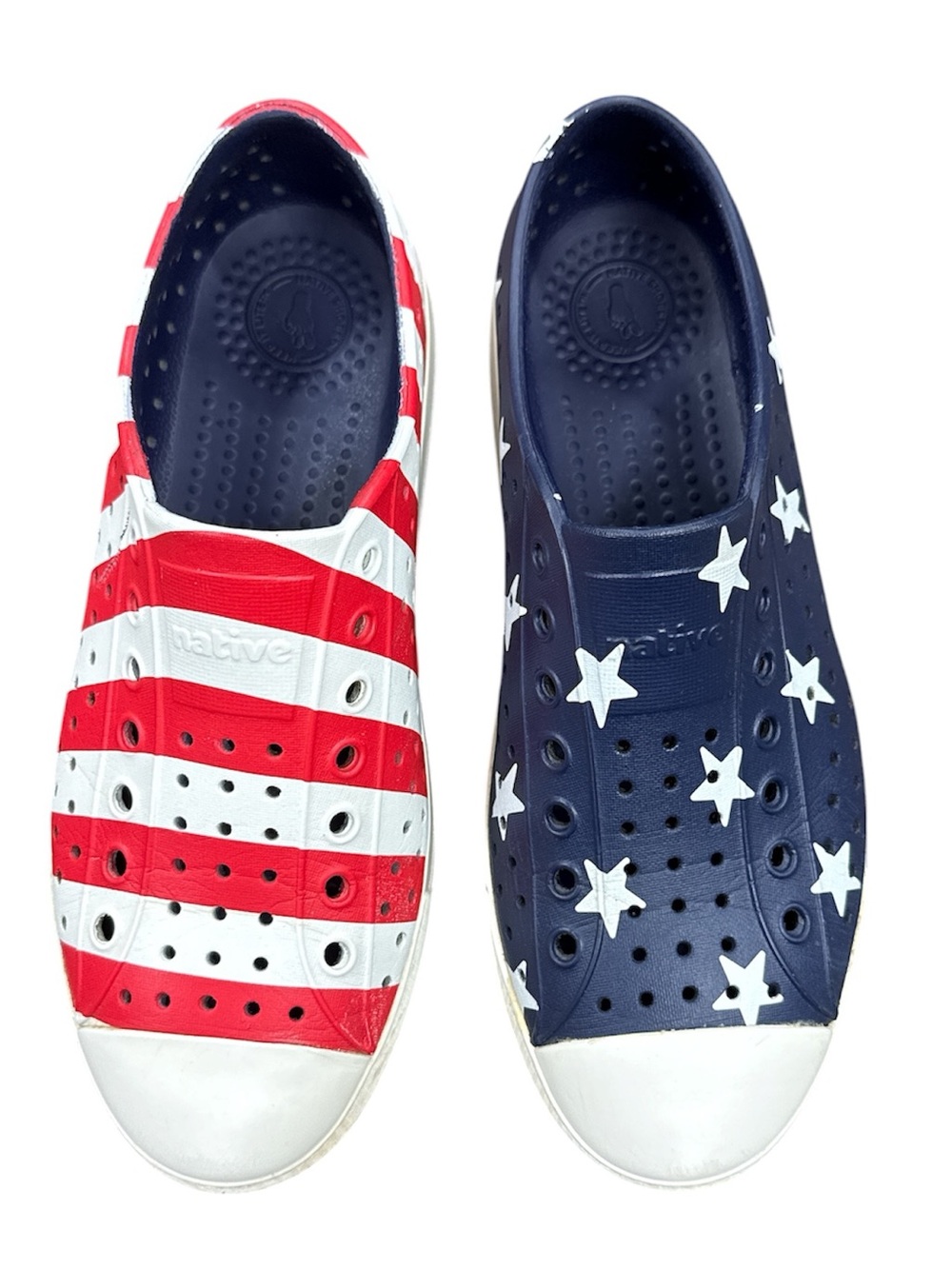 Native Jeffersons Red, White & Blue Star & Stripe Design, Size Men 7 Women 9